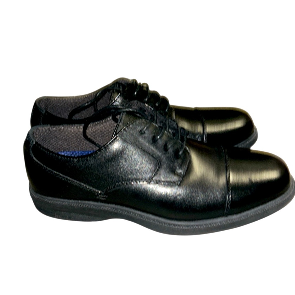 Nunn Bush Comfort Gel Memory Foam Dress Boys Black Shoes Size 8.5